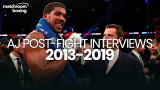 Anthony Joshua postfight interview compilation Pro debut to Ruiz rematch [upl. by Etnad]