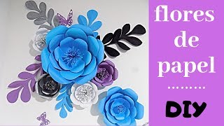 COMO HACER FLORES GIGANTES DE PAPEL EN 5 MINUTOS FÁCIL DIY [upl. by Nason]