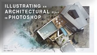 Illustrating an Architectural Plan in Photoshop  Narrated Full Tutorial  Realtime [upl. by Newberry831]