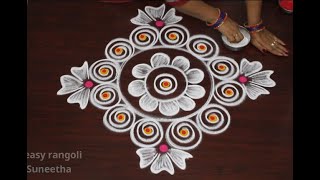 New Year 2021 kolam designs  Easy n Simple rangoli by Suneetha  Sankranthi amp Pongal muggulu [upl. by Mohl]