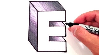 How to Draw the Letter E in 3D [upl. by Divadnoj]