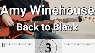 Amy Winehouse  Back to Black Bass Cover Tabs [upl. by Swehttam619]