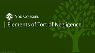 Elements of Tort of Negligence [upl. by Colwen]