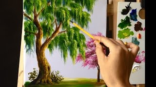 How to Paint a Tree with Acrylic Lesson 9 [upl. by Durgy]