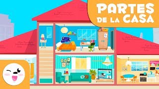 Aprende las habitaciones de la casa  Vocabulario para niños [upl. by Ax378]