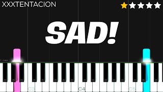 XXXTENTACION  SAD  EASY Piano Tutorial [upl. by Nive702]