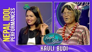 Kauli Budi Sandhya Budha  Nepal Idol Performance  Phool Ko Thunga  Timle Bato Fereu Are [upl. by Martineau14]