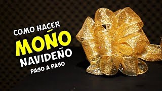 Como hacer Moño con Listón Navideño Paso a paso HD [upl. by Verile]