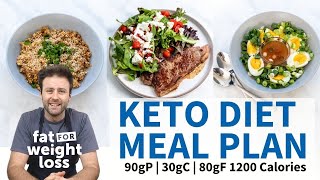 KETO DIET Meal Plan  1200 Calories  90g Protein [upl. by Jaclyn]