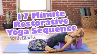 17Minute Gentle Restorative Yin Yoga Sequence with Blocks [upl. by Leamsi347]