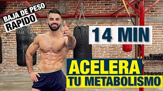 Cardio HIIT Acelera Tu Metabolismo 14 MIN Rutina En Casa Para Bajar de Peso RAPIDO [upl. by Muns58]