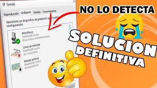 WINDOWS NO DETECTA EL MICRÓFONO Solución Definitiva Windows 10 8 7 2021 [upl. by Chaddie]