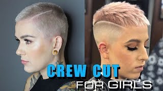 CREW CUT Haircut for Girls  Beautiful Channel [upl. by Ettennej]