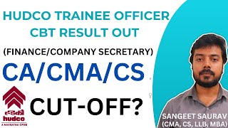 HUDCO Trainee Officer Finance amp CS CBT Result Out [upl. by Ellenrahc]