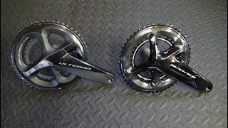 Shimano Dura Ace 9100 vs Ultegra R8000 Chainset [upl. by Mil]