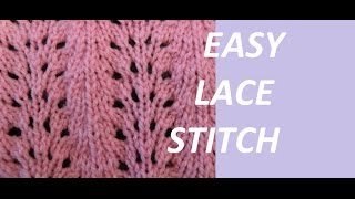 Knit Pattern EASY LACE STITCH [upl. by Ahsan885]