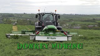 Donkey Mowing in the Valtra T234 with McHale Pro Glide Butterfly Mowers [upl. by Neyuq]