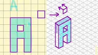 Draw 3D Letters Using Isometric Drawing Whole Alphabet [upl. by Dearborn]