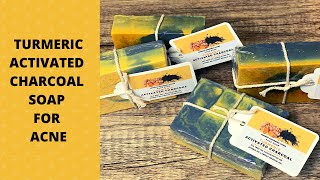 Easy DIY Turmeric Activated Charcoal Soap for AcneProne Skin  Goats Milk Melt amp Pour Soap Base [upl. by Noissap]