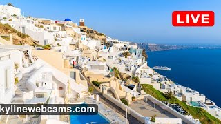 🔴 Recorded live footage webcam from Santorini  Greece [upl. by Brendon]