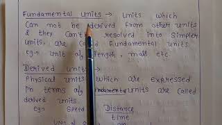 Class 11 Unit 1 part 4  Physical Quantities and Units  Fundamental amp Derived Quantities [upl. by Mcdonald]