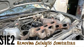 S1E2 Removing The Catalytic Converters BMW 330xi E46 [upl. by Eyoj]