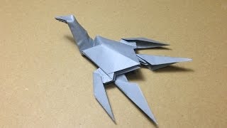 How to Make a Paper Dinosaur  Origami Plesiosaurus [upl. by Palocz823]