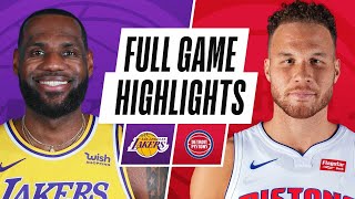 LAKERS at PISTONS  FULL GAME HIGHLIGHTS  January 28 2021 [upl. by Floro854]